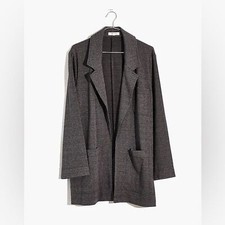 Madewell Oversized Knit Blazer in Glen Plaid size XS