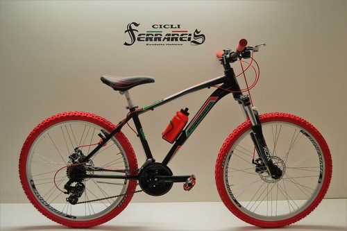 BICI mtb 26 nero rosso 21v SHIMANO disco in alluminio personalizzabile |  eBay