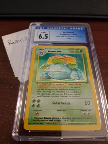 Pokémon TCG Venusaur Base Set 15/102 Holo Unlimited Holo Rare CGC 6.5