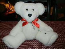 White Plush Valentine  s Bear By First Main Named  Binky  NWOT