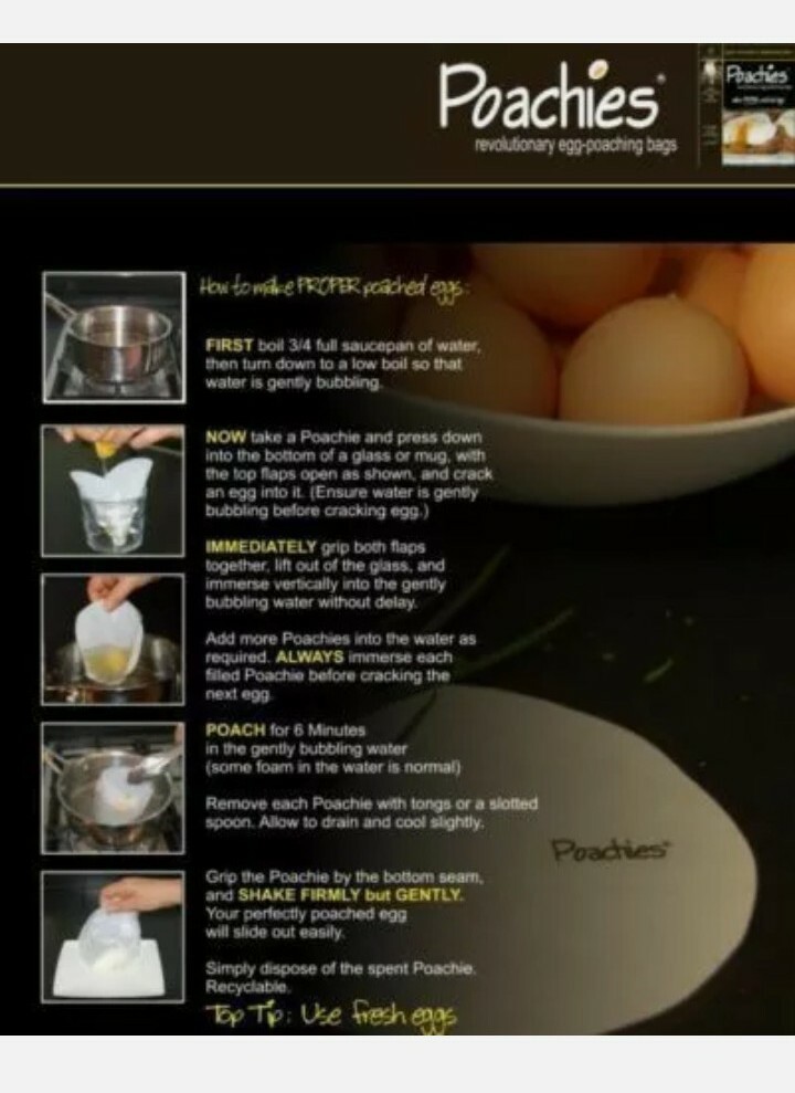 Poachies Pack Of 20 Egg Poaching Bags Poached Poach Eggs Perfect Every