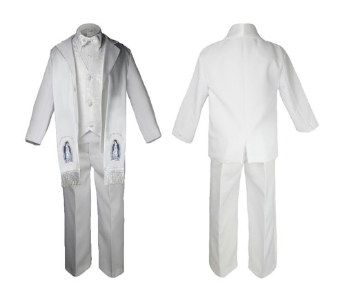 Traje Cachemira Blanco Niño Pequeño Bautizo Bautismo Robado Virgen María S-20 - Imagen 25 de 26