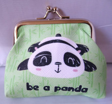 Geldbörse Portemonnaie Klippverschluss  mit Pandabär  Bär