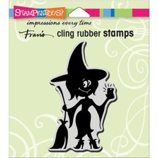 Stampendous Cling Rubber Stamp Witch Selfie Halloween