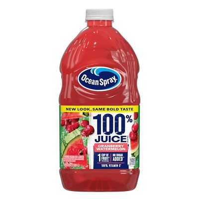 Ocean Spray 100% Juice Cranberry Watermelon Juice Blend, 100% Vitamin C, 64 Oz