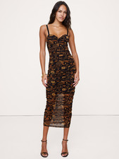 Bananarepublic - Ruched Mesh Corset Midi Dress - On Sale