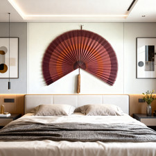 Oversized Bamboo Fan for Large Wall Decor, Boho Headboard, Wall Hanging Decor