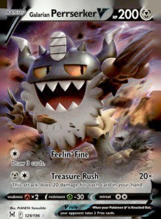 Galarian Perrserker V Ultra Rare SWSH11: Lost Origin 129/196 NM