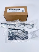 3 PK 2.00 Mens Design Optics Metal Square Reading Glasses