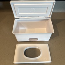 Ubbi Baby Wipes Dispenser Gray White Weighted Wipe Holder Storage Box