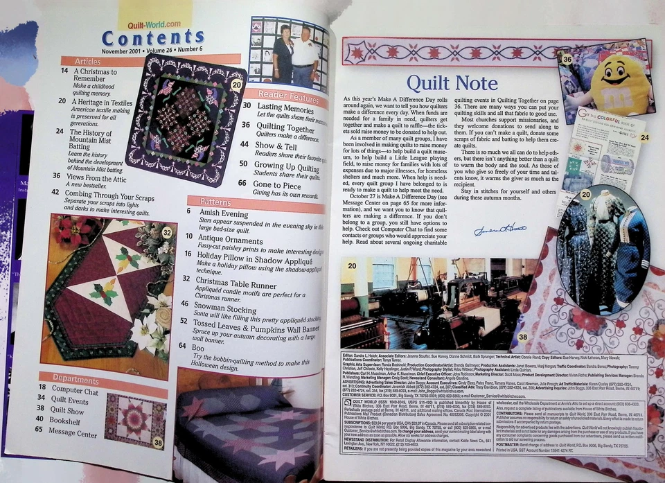 Quilt World Magazine Nov 2001 Christmas Quilting - Image 2 of 4
