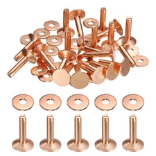 20Set Copper Rivets and Burrs 10x3.3x14mm Polish Copper Rivet Fastener Rose Red