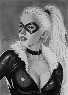 Black Cat (09"x12") Original Art by Eric Barroso Ed Benes Studio