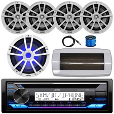 JVC 1-DIN Marine CD Receiver, 4x 6.5" 225W Max Speakers, 10" 750W Max Subwoofer