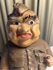 Vintage 1940's Scowling Drill Sergeant Piggy Bank Chalk Ware Grumpy Soldier — photo 2