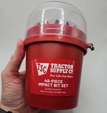 TSC Set di punte a percussione 49 pezzi in mini secchio di stoccaggio - Phillips Torx quadrato esagonale