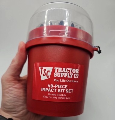 TSC 49-Piece Impact Bit Set in Mini Storage Bucket - Phillips Torx Hex Square