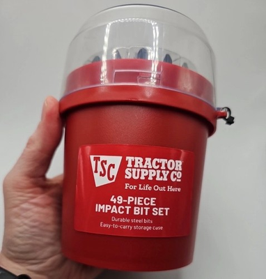 #ad TSC 49 Piece Impact Bit Set in Mini Storage Bucket Phillips Torx Hex Square $13.99