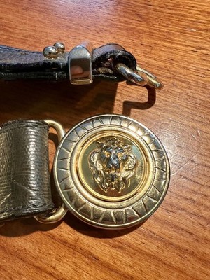 Original Gürtel von Versus/Versace, Leder in schwarz, 90 Jahre