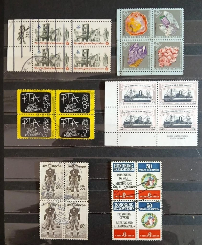 United States Stamp Collection Numbered Blocks, Blocks. Strips,Pairs,& US Stamps - Image 4 of 4