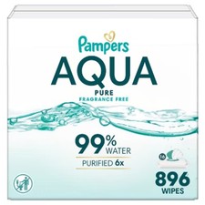 Pampers Aqua Pure Sensitive Baby Wipes Select Count 