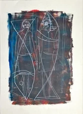 Aksai Brochoso - Oil Painting on paper Hand signed