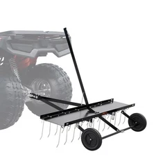 Tow Behind Dethatcher 48" Lawn Dethatcher Rake for ATV or Mower 24 Tines