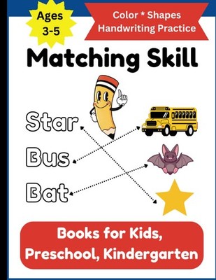 Matching Book for Kids Ages 3-5, Matching Skill: Color Shapes Sight Words Handwr
