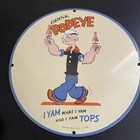 VINTAGE DRINK POPEYES POP OIL MOTOR GASOLINE PORCELAIN SIGN — photo 2