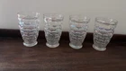 4 Vintage Federal Glass Colonial Iridescent Tumblers USA