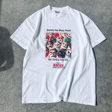 Vintage REPRINT Anxiety Has Many Faces Xanax Promo Tee Shirt Hanes Beefy Tag XL