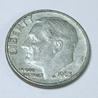 1963 D ROOSEVELT SILVER DIME - 90% SILVER - CIRCULATED COIN #5101