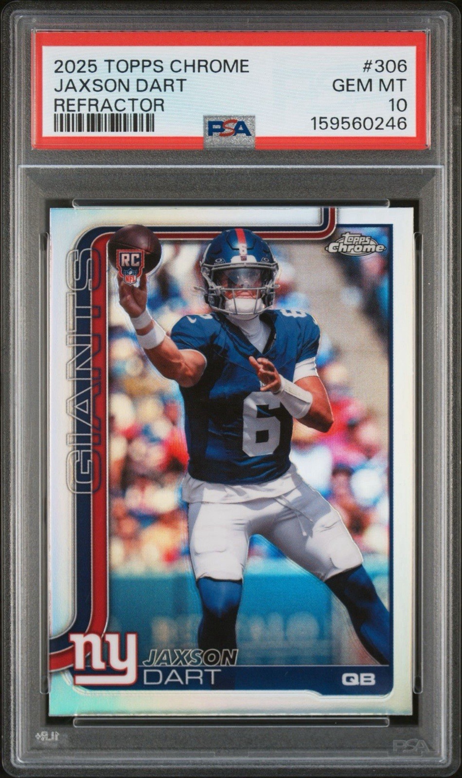 Jaxson Dart Topps Chrome #306 Refractor