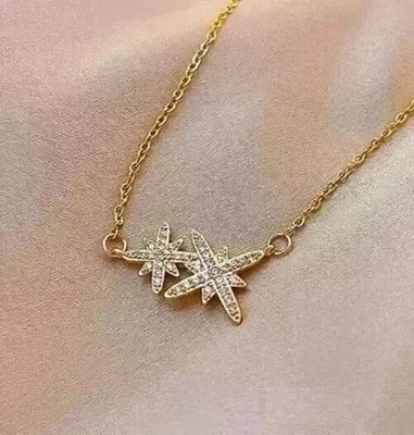 2 Ct Round Simulated Diamond Women Amulet Star Pendant 14k Yellow Gold Plated