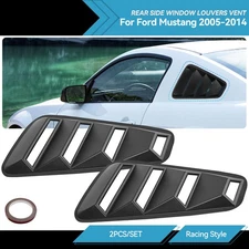 2Pc Rear Quarter Side Vent Window Louver Cover Trim For Ford Mustang 2005-2014