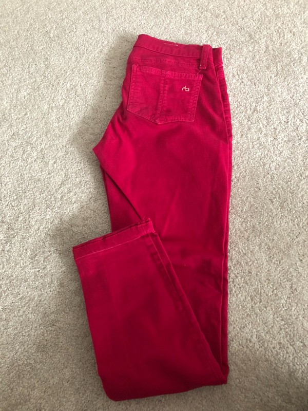 Women's RAG & BONE Dark Pink Colored Denim Legging Skinny Size 25"