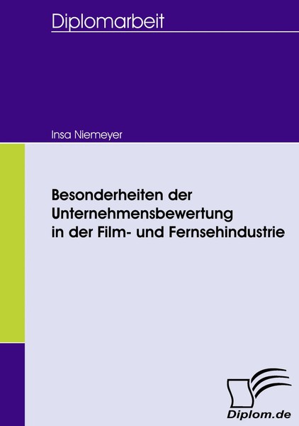 Insa Niemeyer | Besonderheiten Der Unternehmensbewertung In Der Film- Und...-image