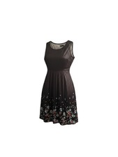 Sleeveless Black Floral Print Dress Size 3XL