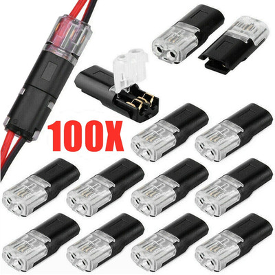100pcs Auto Stecker 2-Polig Steckverbindung Steckverbinder Wasserdicht KFZ Kabel
