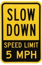 2 Pack Aluminum Slow Down Sign 8 X 12 Inch 5MPH