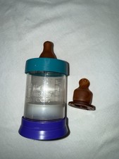 Vintage The First Years 4 Oz Baby Nurser Bottle Teal Purple Latex Nipple 1990s