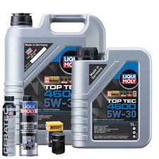Motoröl 5W30 LIQUI MOLY Top Tec 4600 6L+HENGST Ölfilter +Spülung +Cera Tec