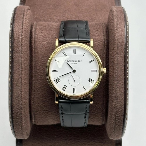 Mint Patek Philippe Calatrava 36mm 18k Gold White Dial Hand Wind Watch 5119J-001