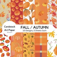 Halloween Kartonpapier 8,5X8,5 Zoll, 10 Designs, 50 Blatt, Bastelpapier