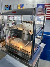 Nemco 6480-18S Stainless Steel 18" Slanted Double Shelf Merchandiser Warmer