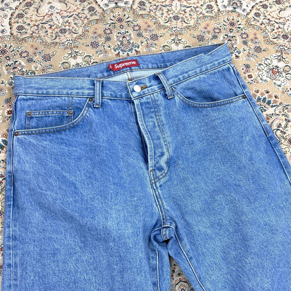 A+, Size 34] Supreme Japanese Selvedge Denim — Stone Washed / Slim