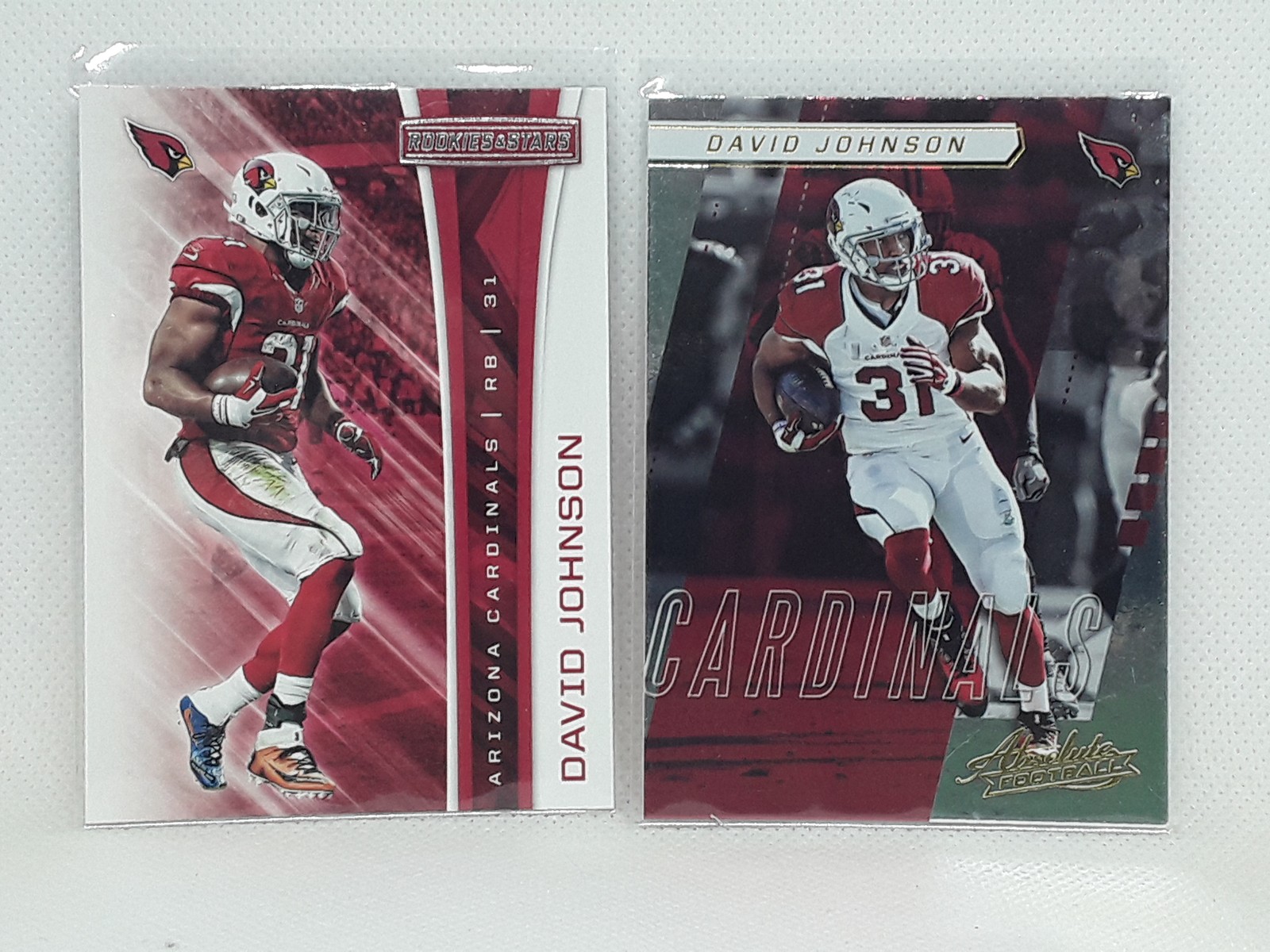 (2x) David Johnson 2017 Absolute + Rookies & Stars #91 + #160 Arizona Cardinals