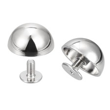 10 Sets 15x7.5mm Screw Back Rivets Hollow Round Head Leather Studs Silver Tone