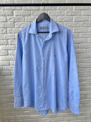 ETRO Milano Blue Floral Printed Button Up Shirt Men's Size 44