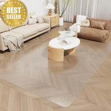 Clear Plastic Floor Mat 8x12 Waterproof Non-Slip Vinyl Hard Floor Protector